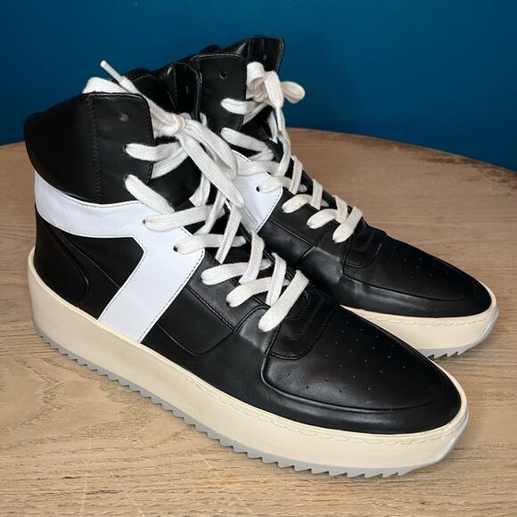 Fear of God Other - Fear of God Basketball Leather Hi Top Sneakers Black White Size 42 Men’s 8.5